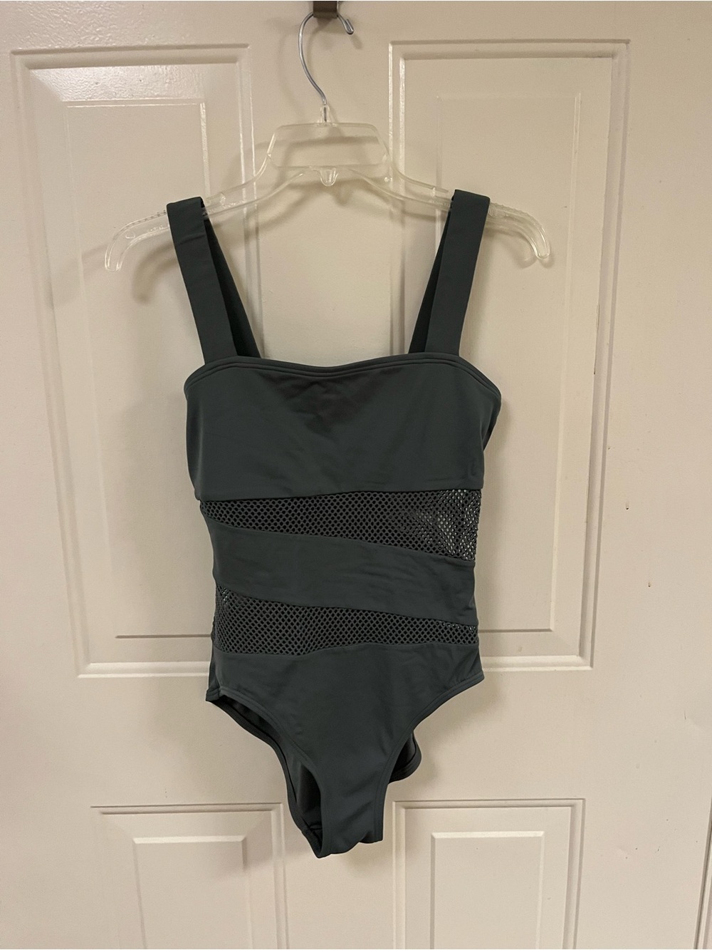 Green Whole Piece Swimsuit with Mesh
